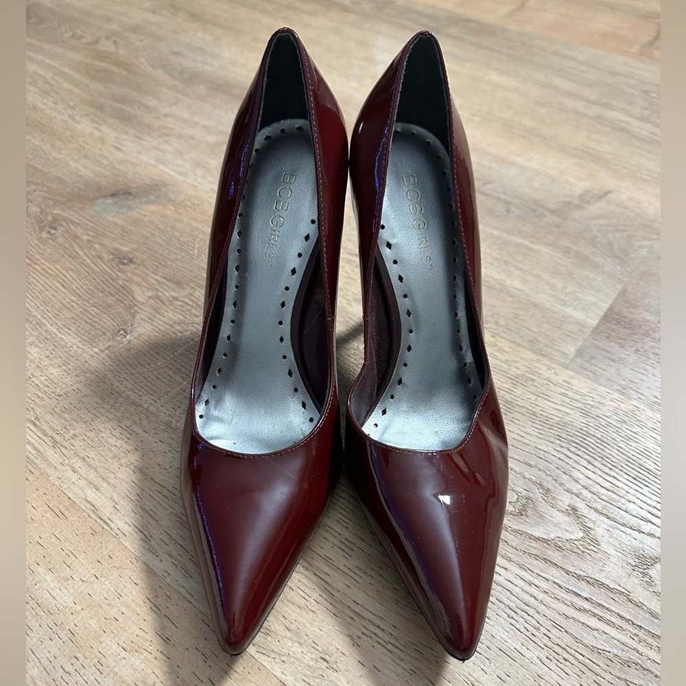 Dark red BCBGirls heels, gently used. As is.